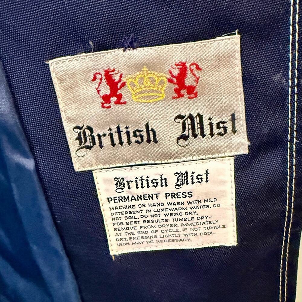 Vintage 80s British Mist Navy Double-Breasted Tie Women's Pea Coat  size 12 - Picture 6 of 7